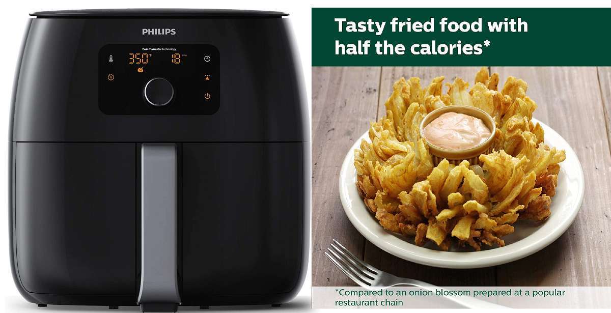Philips Premium Airfryer XXL with Fat Removal Technology, 3lb/7qt, Black, HD9650/96