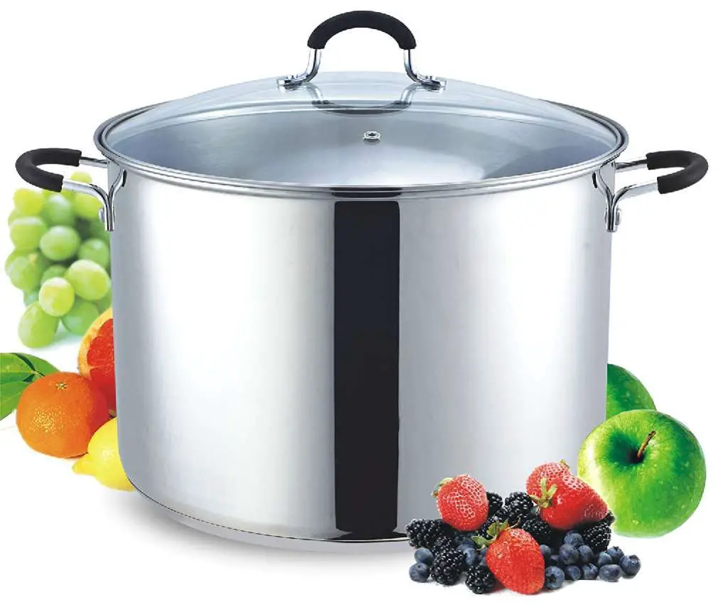 Cook N Home 20 Quart Stainless Steel Saucepot with Lid Stockpot, QT, Silver