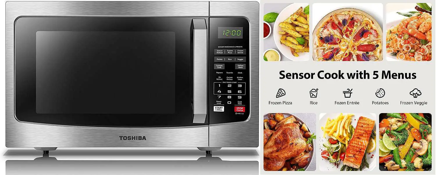 Top 7 Best Under Cabinet Microwaves Reviews Toshiba EM131A5C-SS Microwave Oven with Smart Sensor, Easy Clean Interior, ECO Mode and Sound On/Off, 1.2 Cu Ft, Stainless Steel